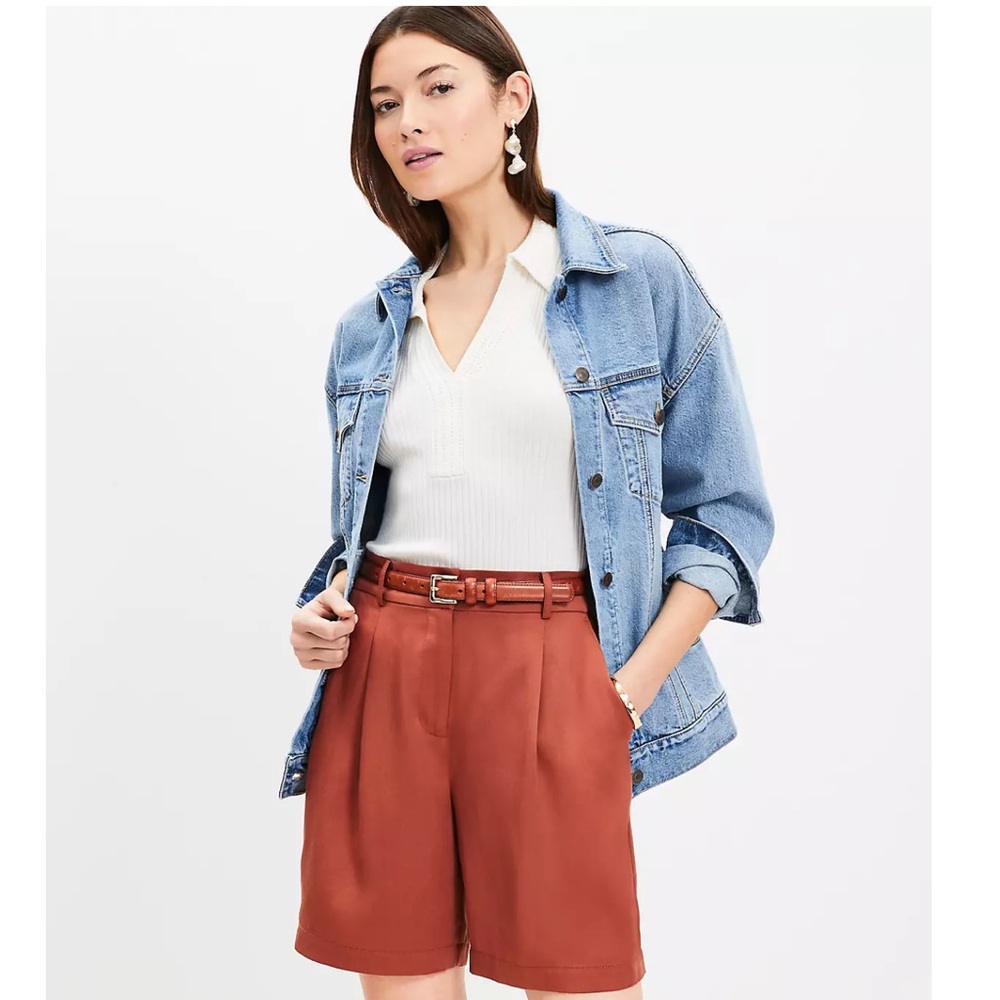 Loft pleated Emory shorts